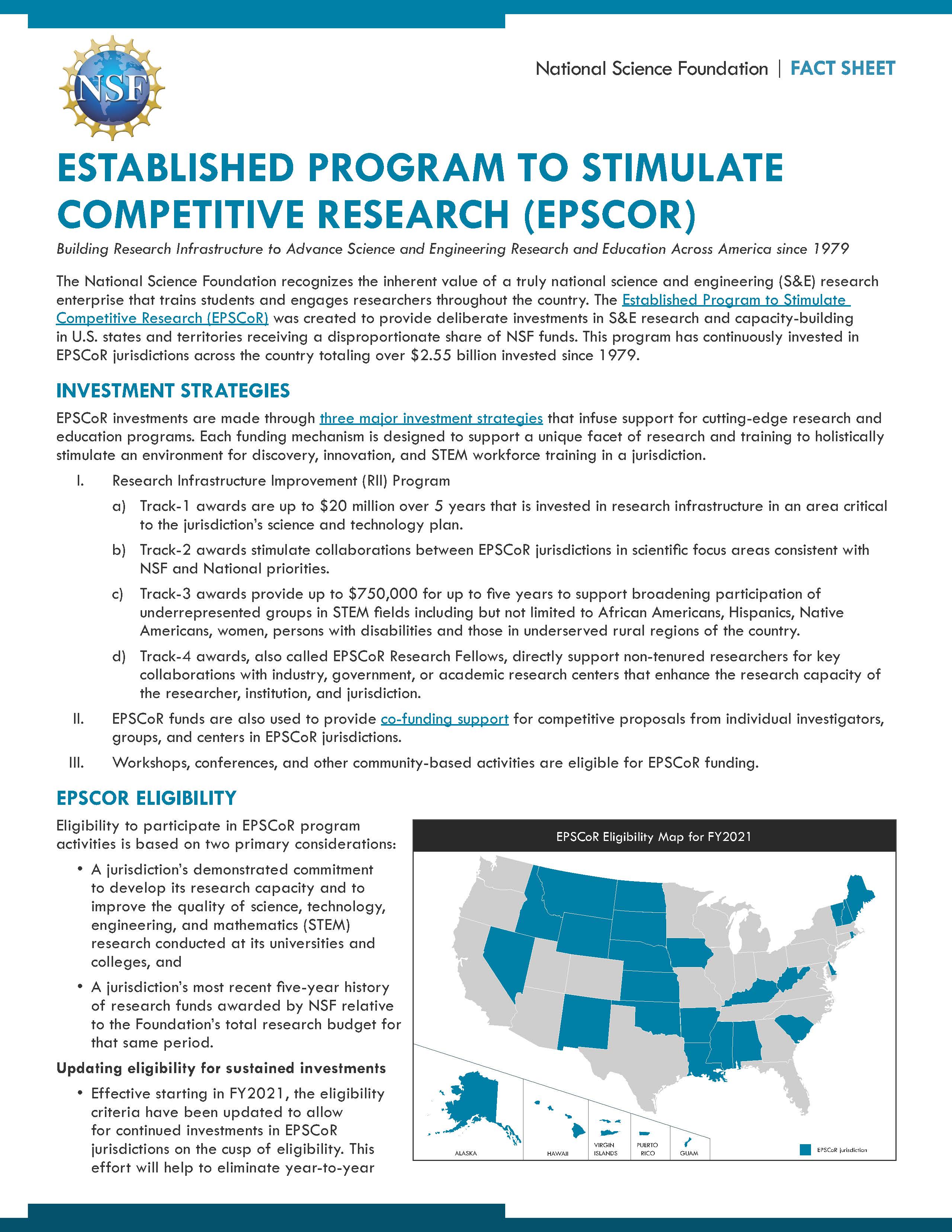 Established Program to Stimulate COmpetitive Research cover page