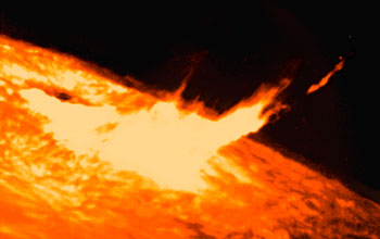 Material being ejected from a solar flare