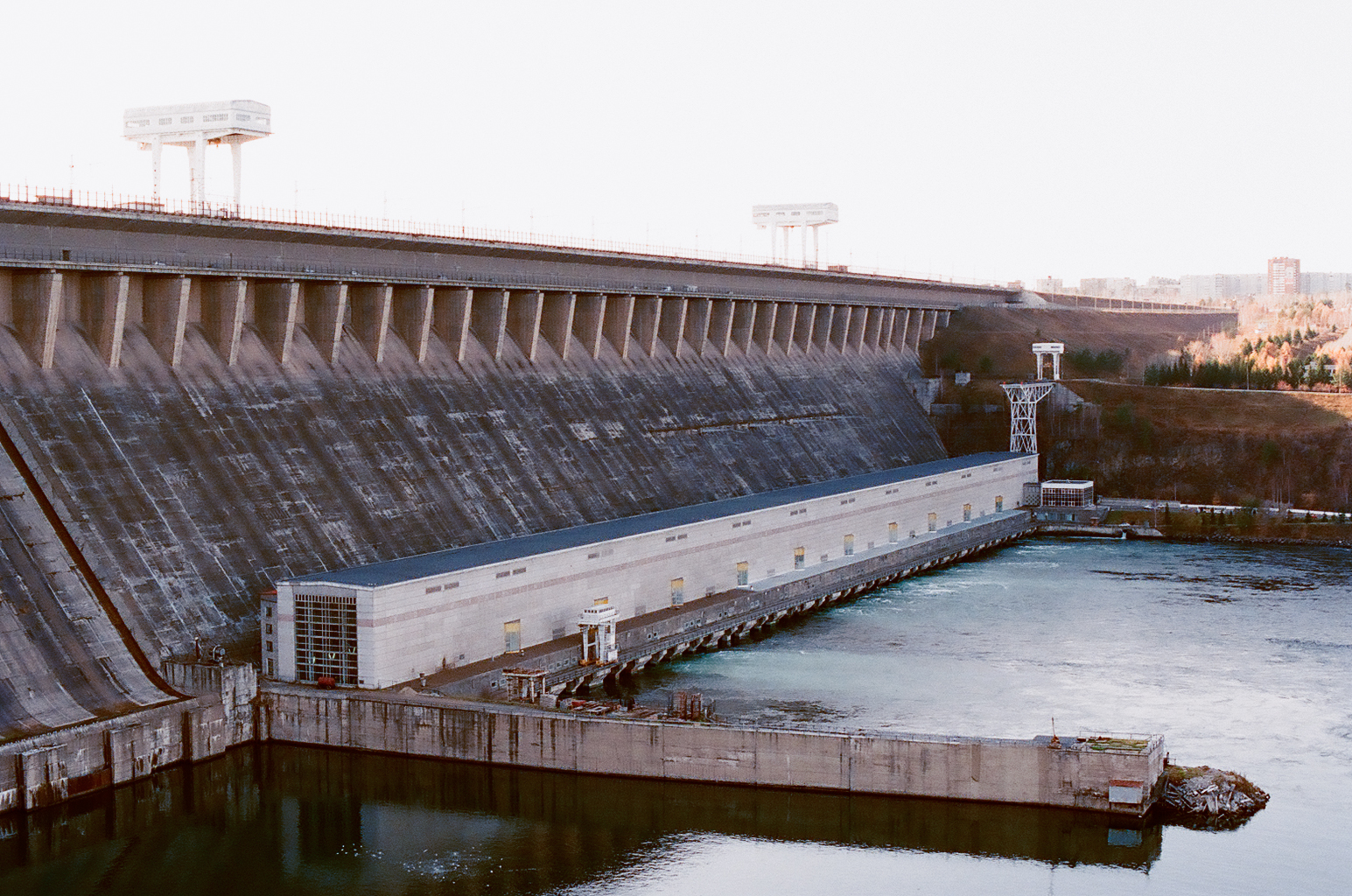 The Bratsk Hydroelectric Power Station, one of the world's largest, on Russia's Angara River.