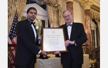 NSF Director Arden Bement presents the Alan T. Waterman Award to NYU's Subhash Khot.