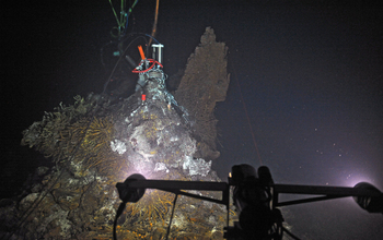 OOI cabled array instruments are affixed to El Gordo hydrothermal vent in the Pacific Ocean.