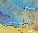 3-D map of fault surface ruptures in black marking breaks in the Earth's crust.