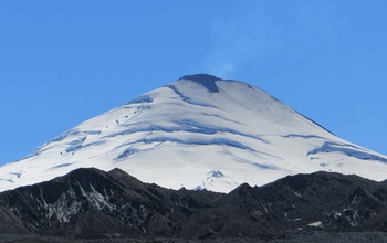 Photo of Villarrica taken from the east, shortly before the March 3, 2015, eruption.