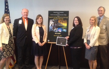 Ivy Tech's Betadataquantata placed second in the CCIC and is pictured here with NSF's Susan Singer.