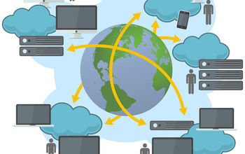 inforgraphic showing people, computers and the earth