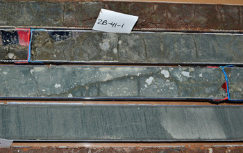 Carbonate or limestone in sediment cores