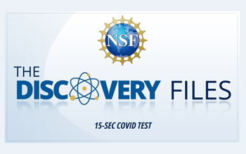 The discovery files logo for 15 sec. covid test