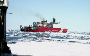 The Coast Guard cutter <em>Healy</em> at work in Antarctica
