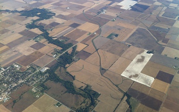 aerial view of the Intensively Managed Landscapes CZO site in Illinois-Iowa-Minnesota