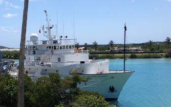 The vessel Atlantic Explorer, used in the study, just before a research cruise to Barbados.