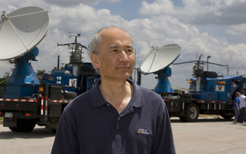 Roger Wakimoto, NSF Assistant Director for Geosciences, in the field conducting tornado research.