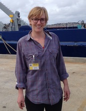 Scientist Melissa Omand at the research dock