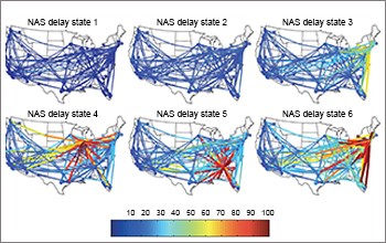 maps of united states showing flight delays by routes