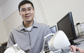 Henry Fu with simulation device