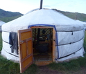 Tents at the site in Mongolia where researchers worked