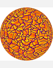 Drawing simulates convection patterns in the deep interior of the sun in unprecedented detail