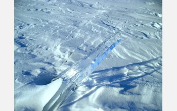 Snow and ice on Great Bear Lake on the Arctic Circle