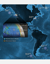 An overview map of the National Science Foundation's Ocean Observatory Initiative