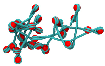 Model of extended chromatin with nucleosomes widely spaced on a segment of DNA