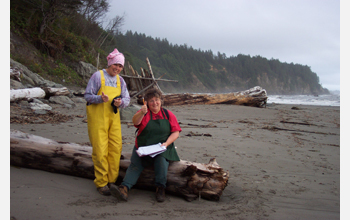 Citizen science program surveyors give a thumbs-up after the end of a long survey