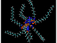 Graphical representation of olestra test molecule and its highest-occupied 3-D electron orbital