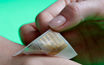 A prototype wearable electronic skin patch as thin as a temporary tattoo