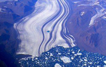 aerial view of ice bergs