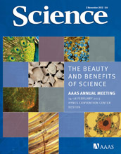 the November 2, 2012 cover of Science magazine