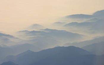 California's coastal mountains covered in mist