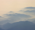 California's coastal mountains covered in mist