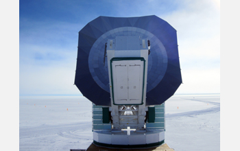New ground shield built around the parabolic dish of the South Pole Telescope