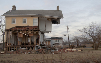 Home in Union Beach, N.J., destroyed by a Hurricane Sandy storm tide in 2012.