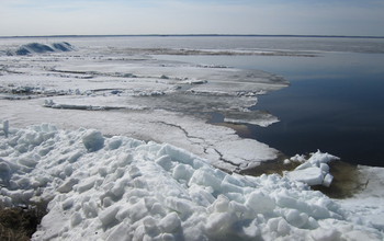 Ice on Lake Vortsjarv in Estonia
