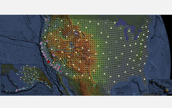 Map showing seismic stations installed across the continent.