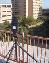 Photo of a millimeter-wave signal propagation system.