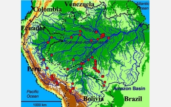 Map of Amazon river sampling site.