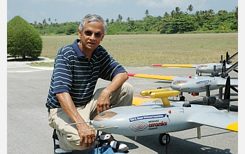 V. Ramanathan, chief scientist of the Maldives Campaign, with AUAVs.