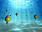 Illustration showing autonomous underwater explorers that will provide new oceanic information.