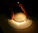 Photo of a polycrystalline diamond disc.