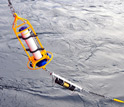 Photo of a biogeochemical mooring that monitors ocean acidification.