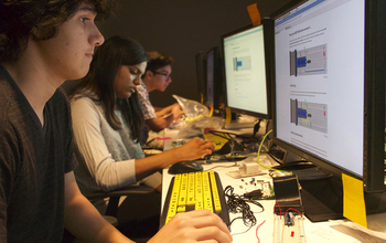 students working on computers