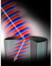 An artist's rendition of the new light-bending metamaterial.