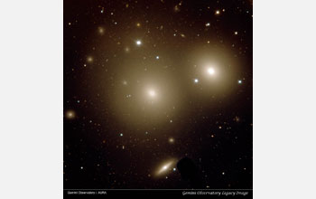 two giant elliptical galaxies obtained by the Gemini Observatory.