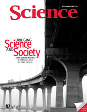 Cover of the November 6 issue of Science magazine.