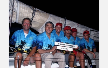 The Challenged America crew upon arrival in Honolulu.