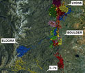 GPS data from bobcats on the Colorado Front Range.