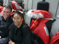 Photo of Shakira Brown, right, and Howard Koss on a C-17 en route to Antarctica.