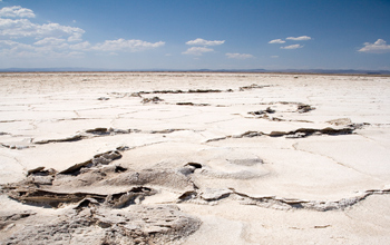 Photo of a dry lake bed.
