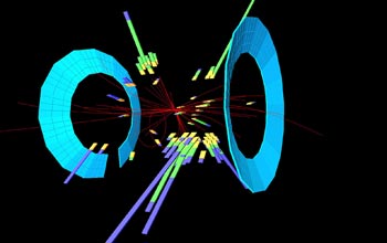 the collision of a proton and antiproton.