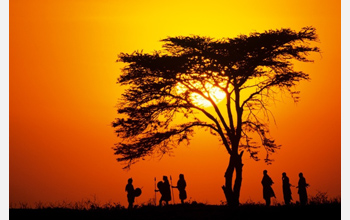 Maasai tribe in Kenya. Example of a large group with maintained cooperation.